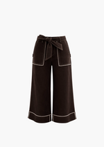 Damien Belted Wide-Leg Denim Pants