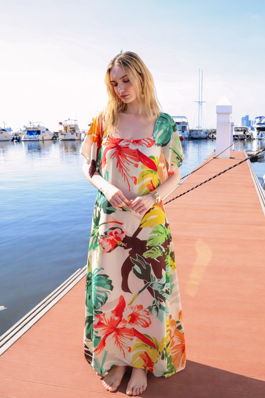 Solene Printed Silk Blend Dress