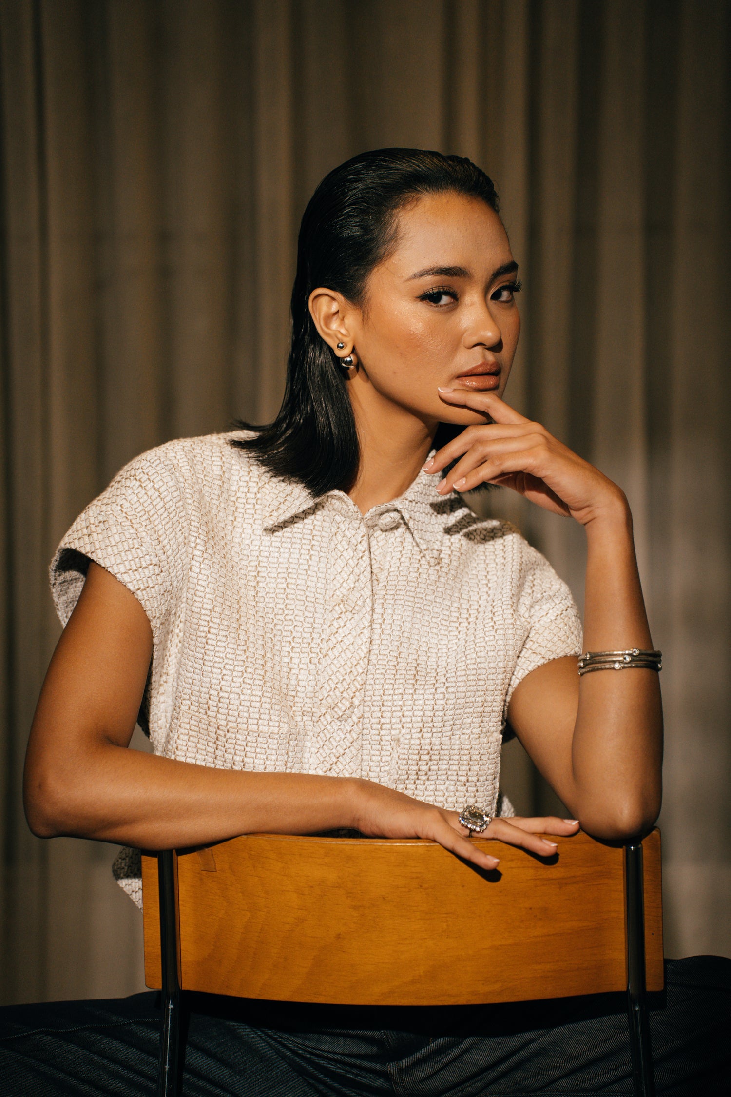 Geli Tweed Top