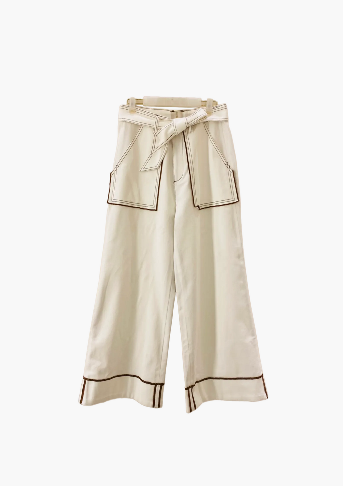 Damien Belted Wide-Leg Denim Pants