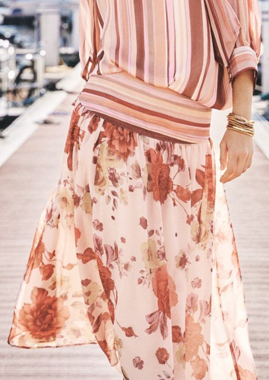 Eve Printed Chiffon Silk Blend Skirt