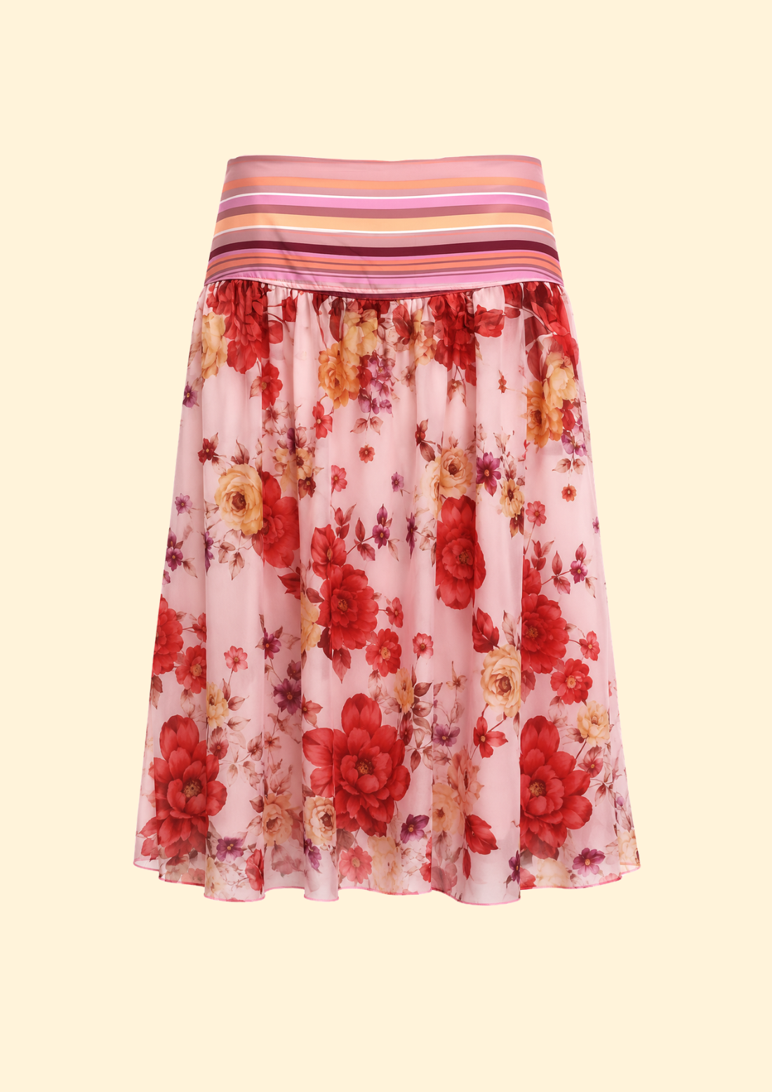 Eve Printed Chiffon Silk Blend Skirt