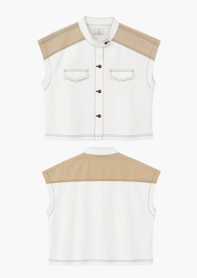 Grecia Denim Nylon Top