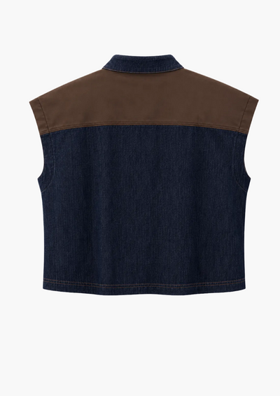 Grecia Denim Nylon Top