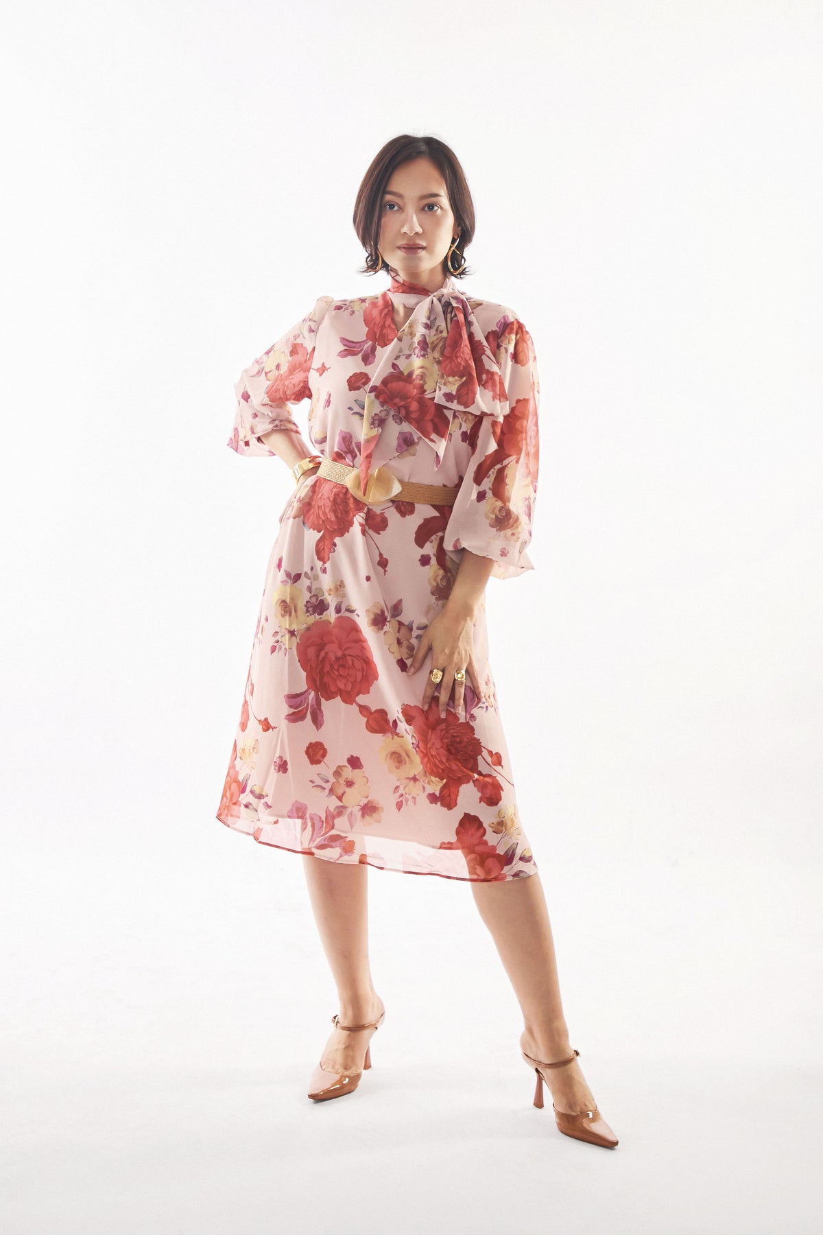 Ciara Chiffon / Printed Rayon Dress