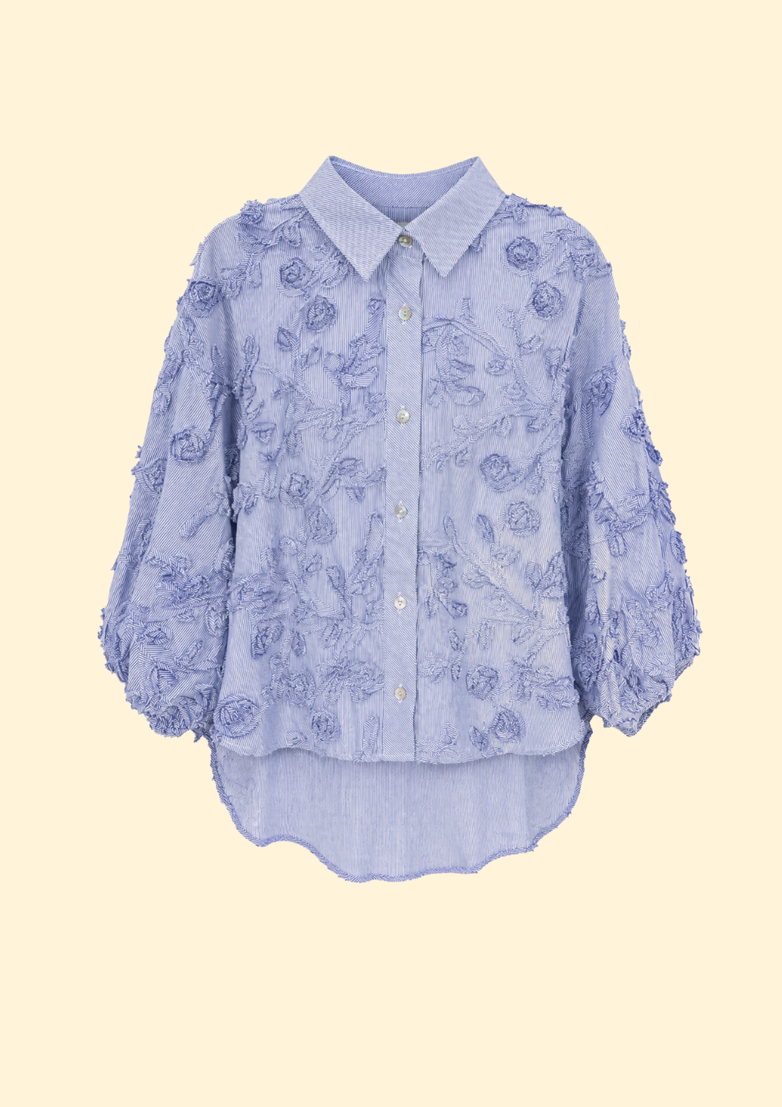 Bloom Cotton Stripes with Appliqué / Embroidery Top
