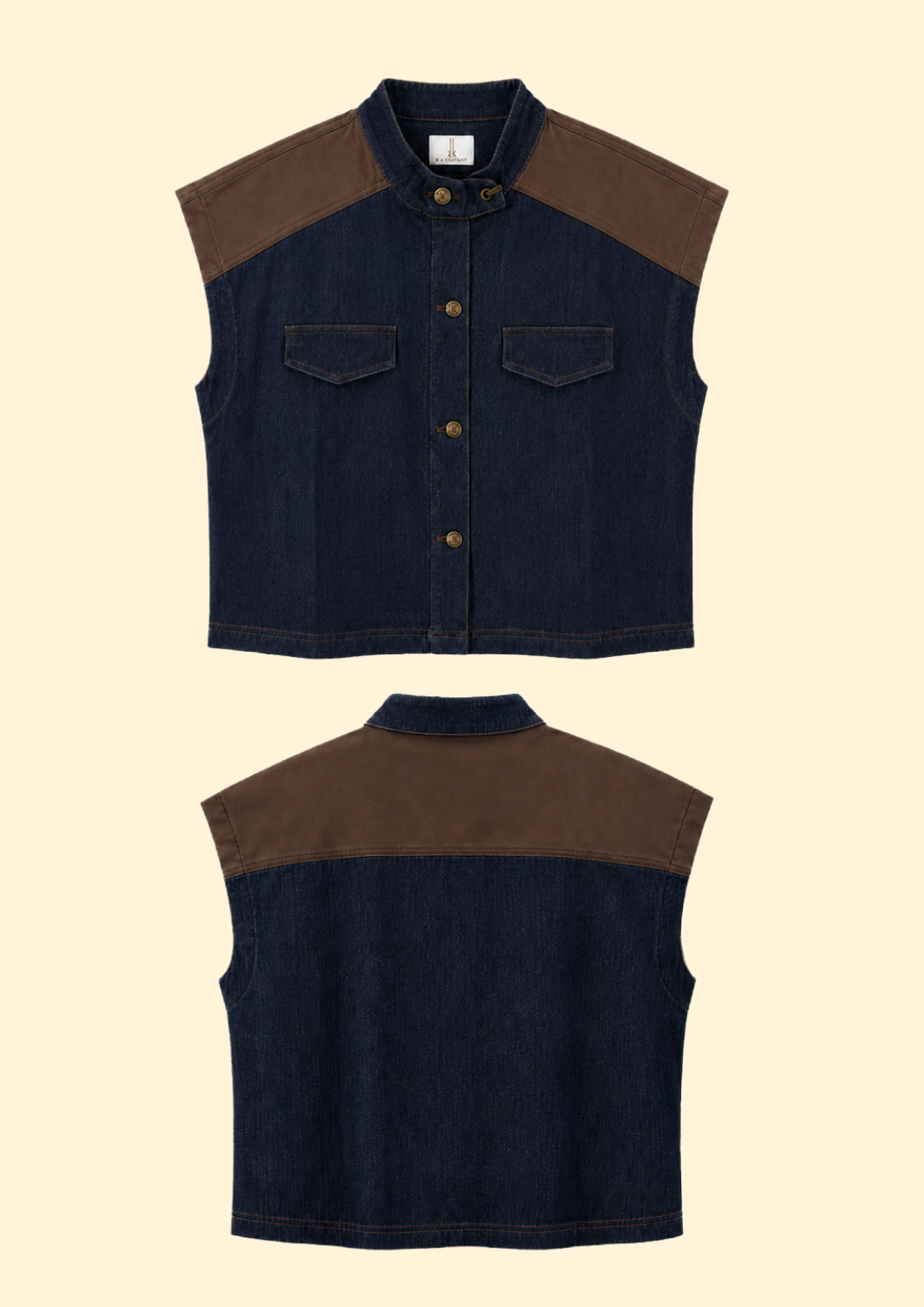Grecia Denim Nylon Top