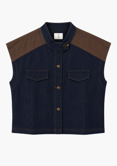 Grecia Denim Nylon Top