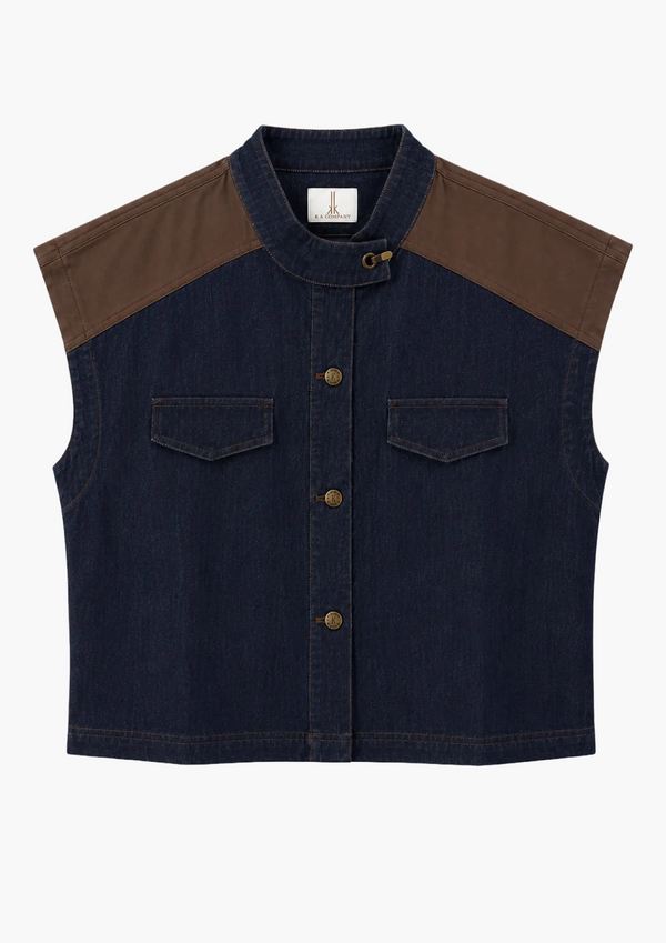 Grecia Denim Nylon Top